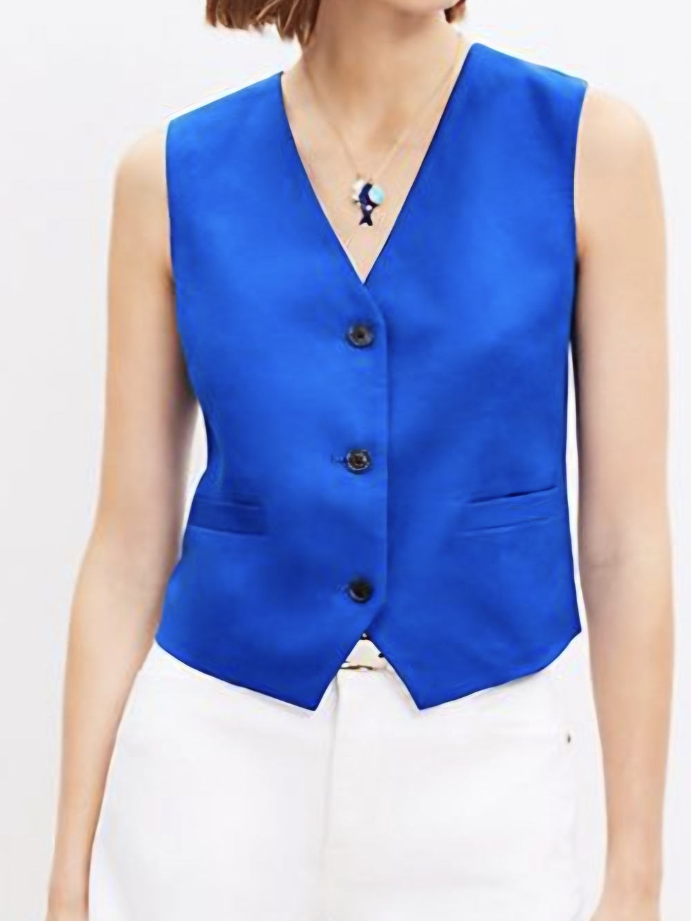 LOFT Cobalt Blue V-Neck Vest